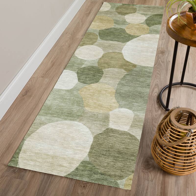 Machine Washable Indoor/ Outdoor Modern Circy Chantille Rug