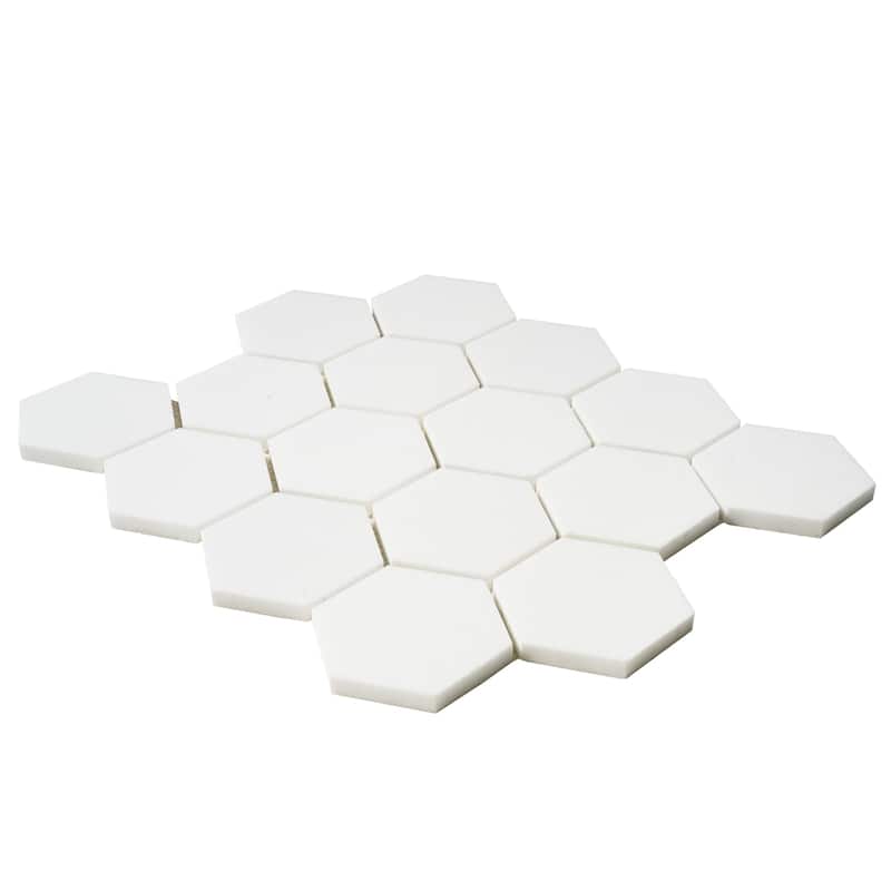 Thassos Marble 3" x 3" Honeycomb Polished Mosaic Tile