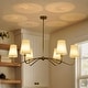 preview thumbnail 2 of 54, Starsky 6-Light Modern Classic Chandelier with White Linen Shades