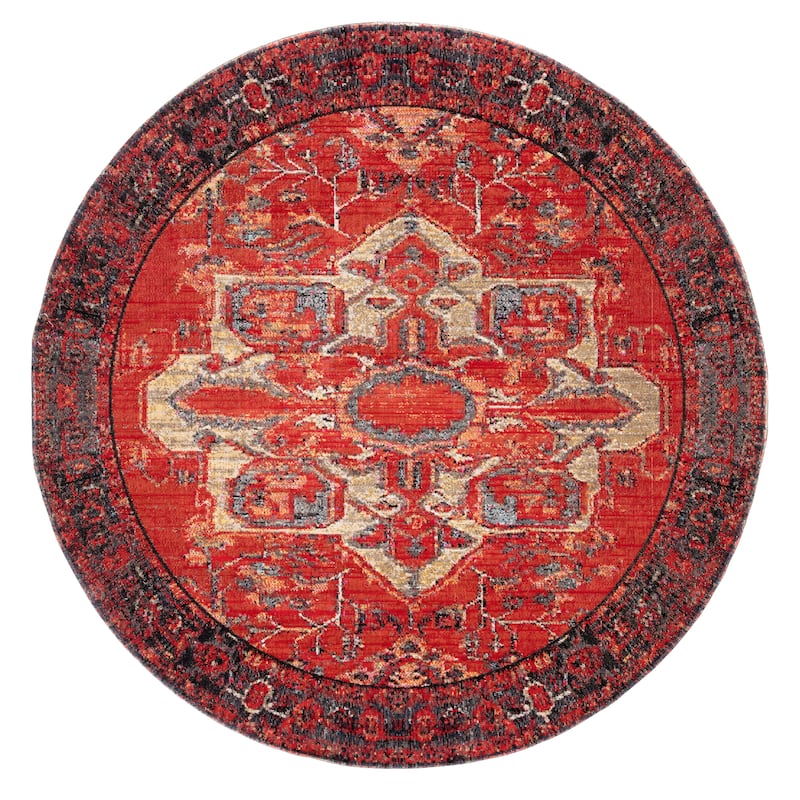 Leighton Indoor and Outdoor Medallion Area Rug - 7'10" x 7'10" Round