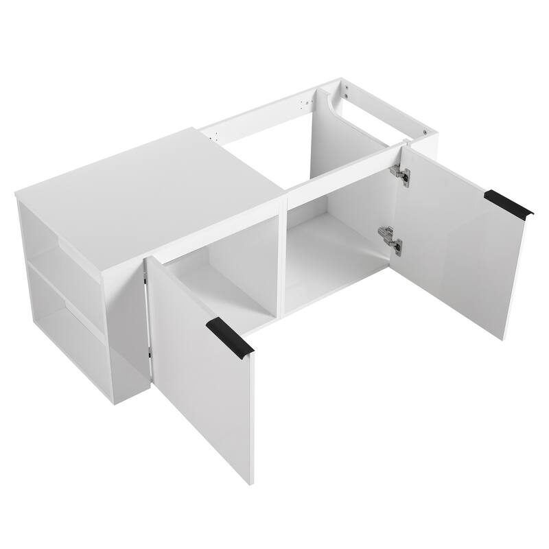 Malwee 48" Floating Bathroom Vanity,Wall Mounted Bathroom Vanity with Sink and 2 Side Shelf - 47.0"×18.0"×19.5"