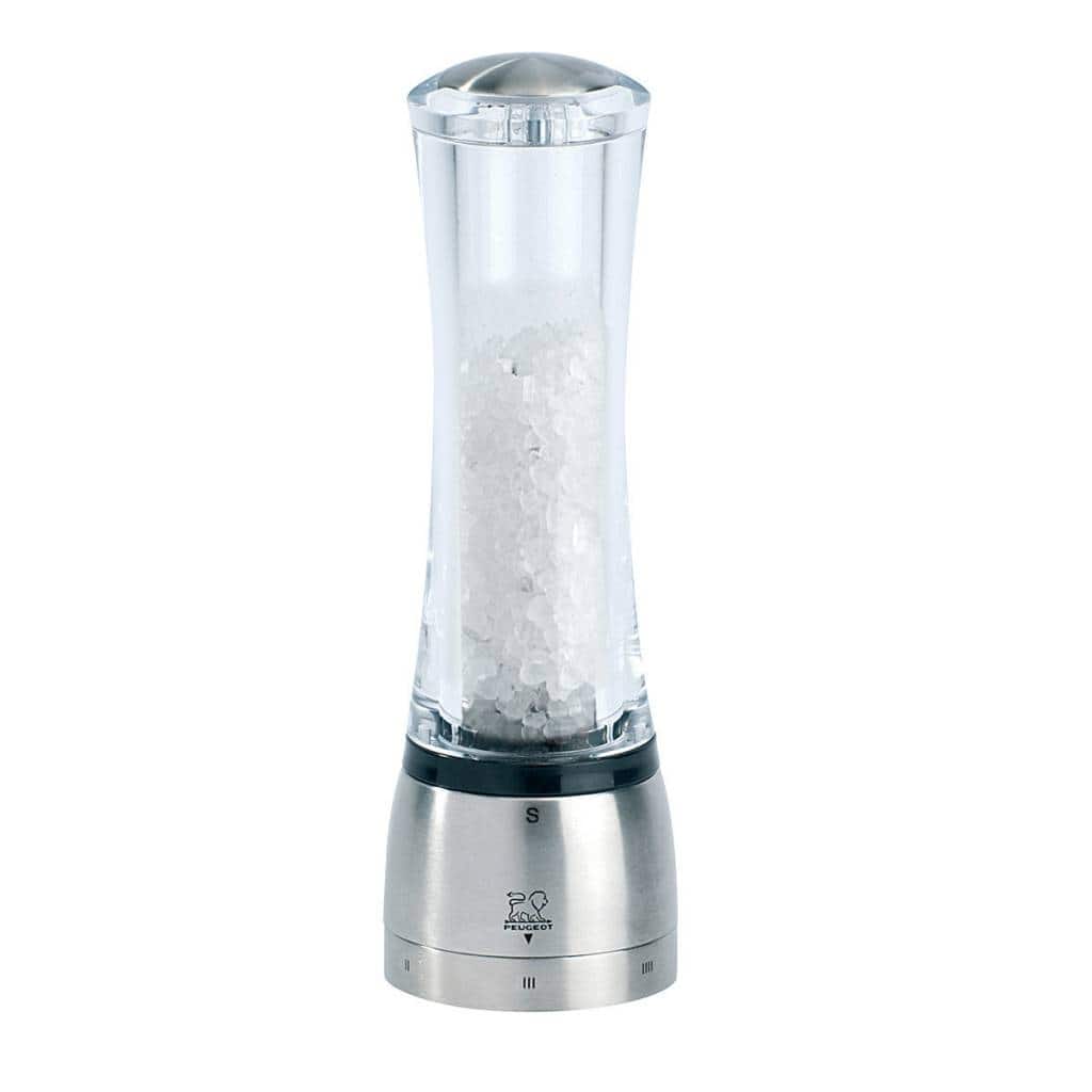 Peugeot Daman U'Select Shaftless 8.25 Inch Salt Mill, Stainless Steel - Stainless Steel & Clear - Stainless Steel & Clear
