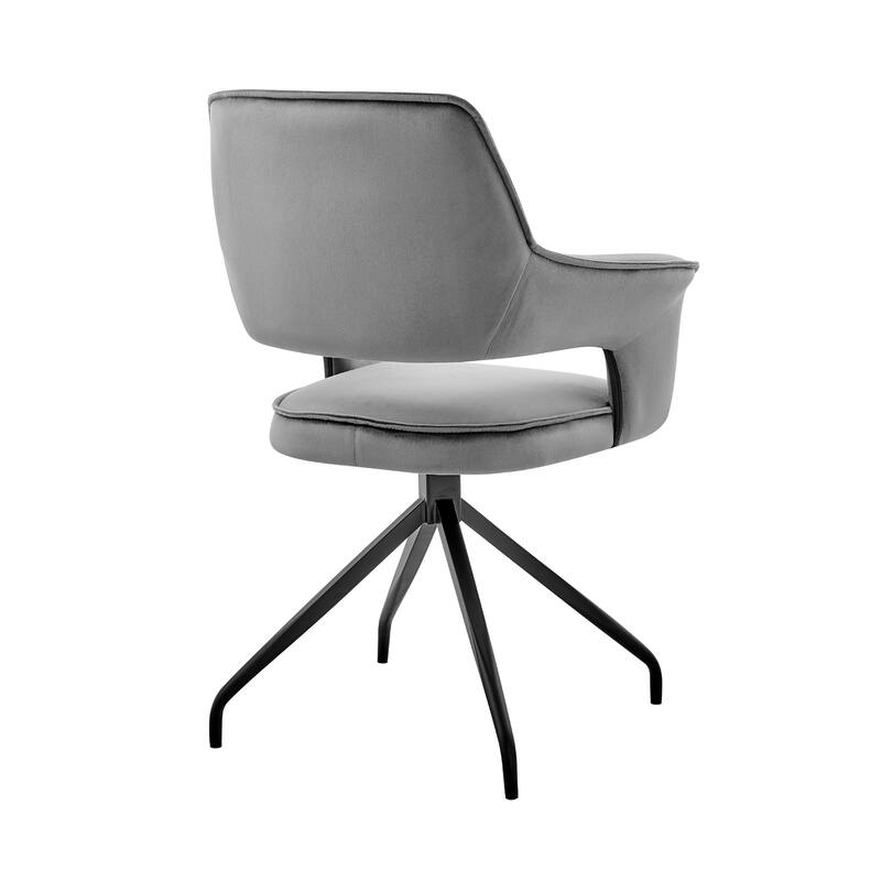 Hadley Velvet Upholstered Arm Chair Dining Chair with Metal Base