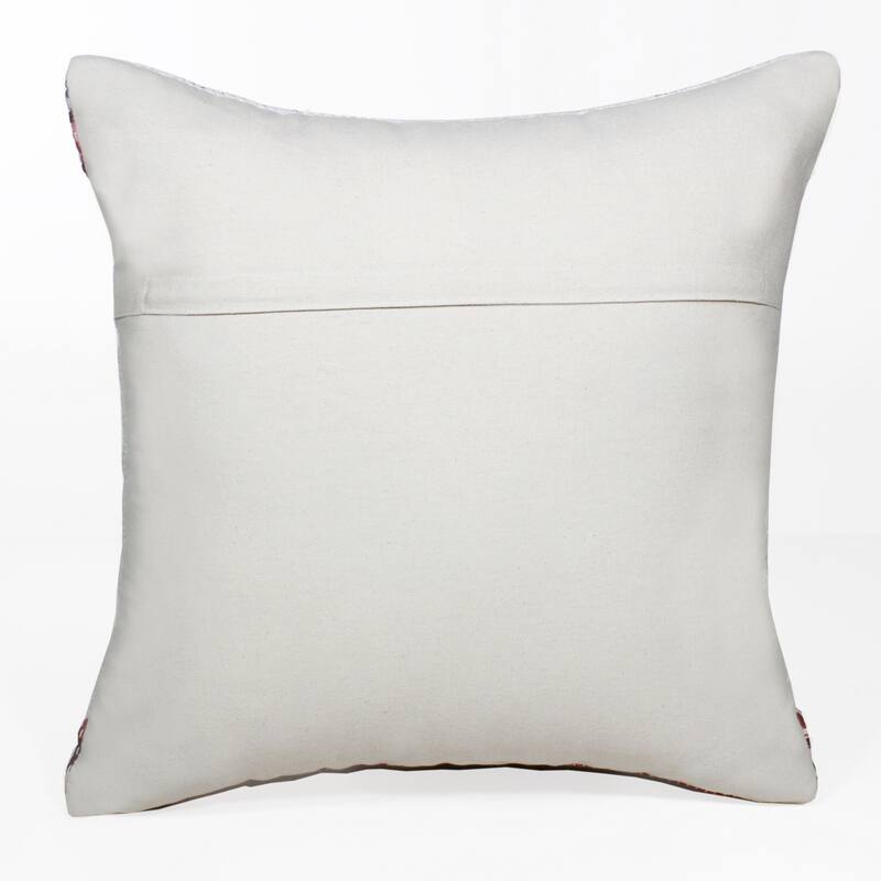 HomeRoots 20" X 20" Red White Purple And Pink 100% Cotton Geometric Zippered Pillow