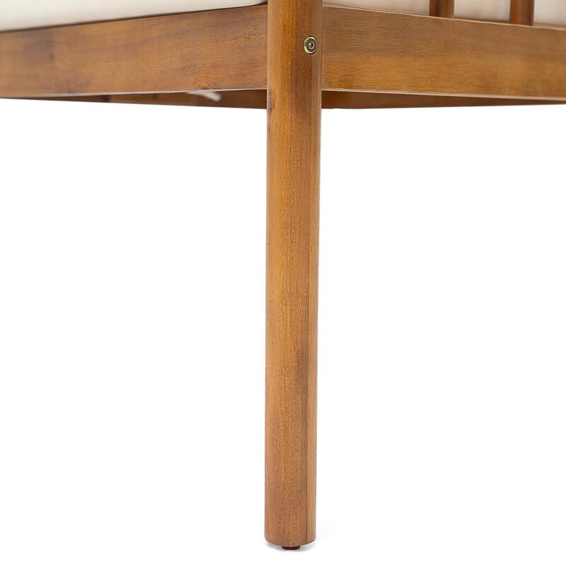 Christopher Knight Home - Porto Outdoor Acacia Wood 7-Piece Dining Set with Rattan Back Chairs & 66.25" Solid Wood Dining Table