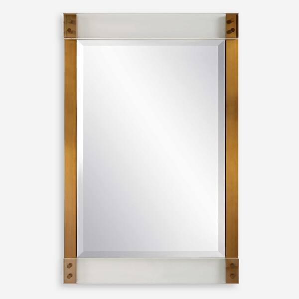 slide 2 of 5, Beveled Rectangular Wall Mirror - 44" - Gold