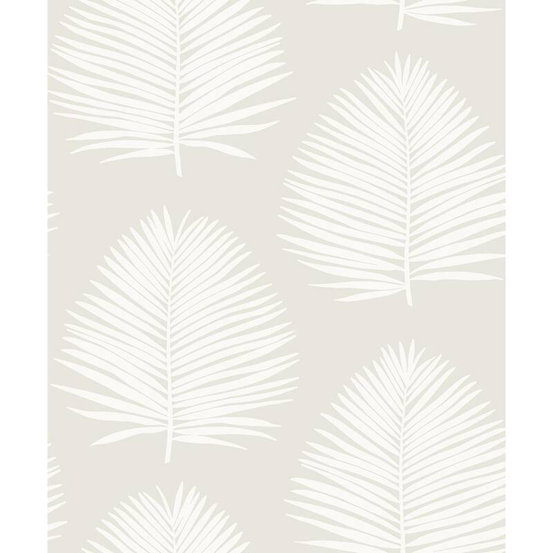 NextWall Island Palm Peel and Stick Wallpaper - 20.9 in. W x 18 ft. L - 20.9 in. W x 18 ft. L - Alabaster