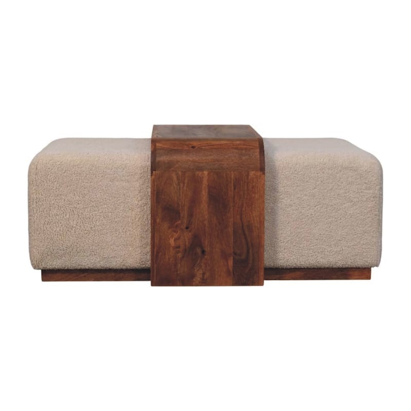 Artisan Furniture Solid Wood Arden Bench Duo, Boucle