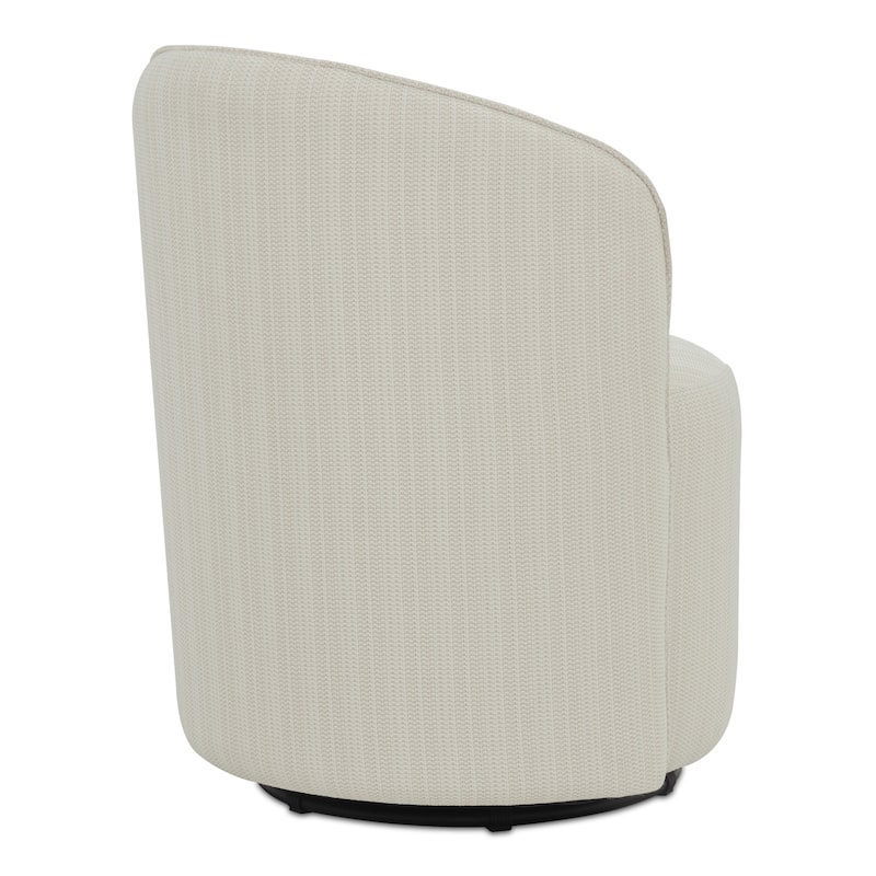 NADAAL STUDIOS Virelith Outdoor Dining Chair, Swivel Base with Aluminium Frame and Olefin Upholstery, Cream