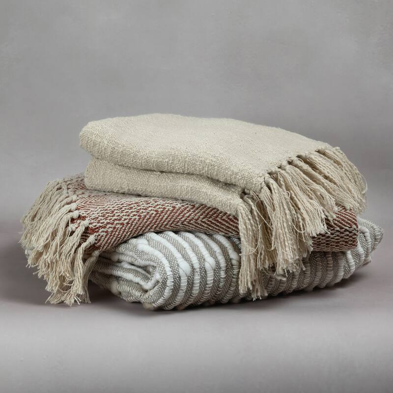 Indigo Road by Egypt Sherrod Olema Loose Weave Tasseled Linen Blend 1-Piece Throw