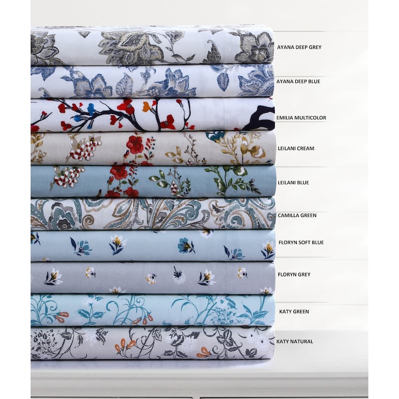 170-GSM Cozy Cotton Flannel Printed Oversized Duvet Cover Set