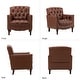 preview thumbnail 39 of 68, HULALA HOME Wemer Traditional Genuine Leather Armchair with Tufted Back