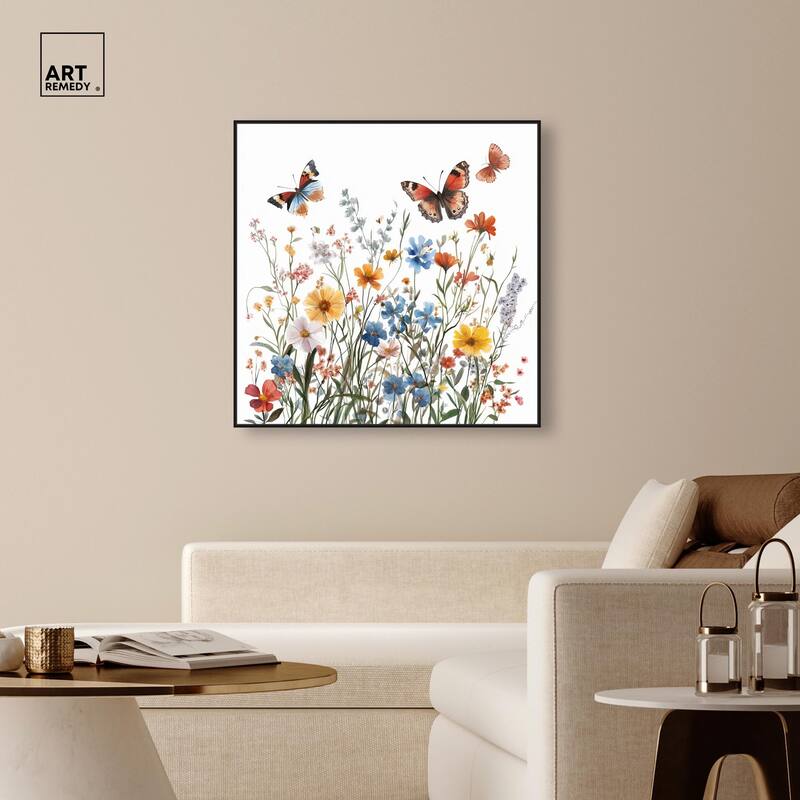 Garden of Fluttering Canvas by Art Remedy