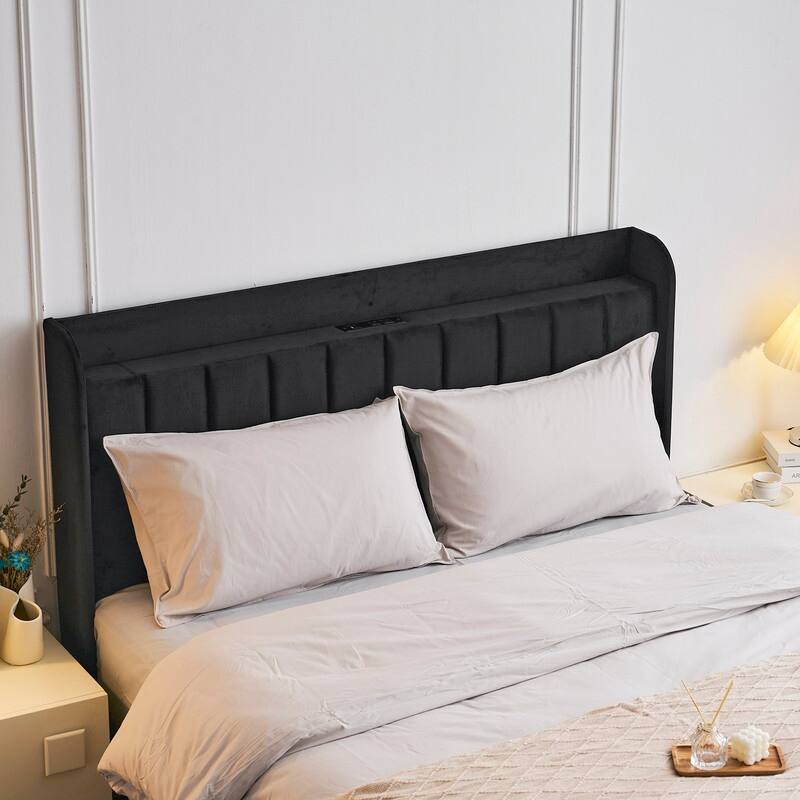 Upholstered Wingback Bed