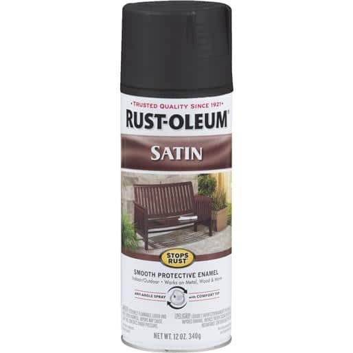 RustOleum Satin Black Spray Paint 7777830 Unit EACH Bed Bath