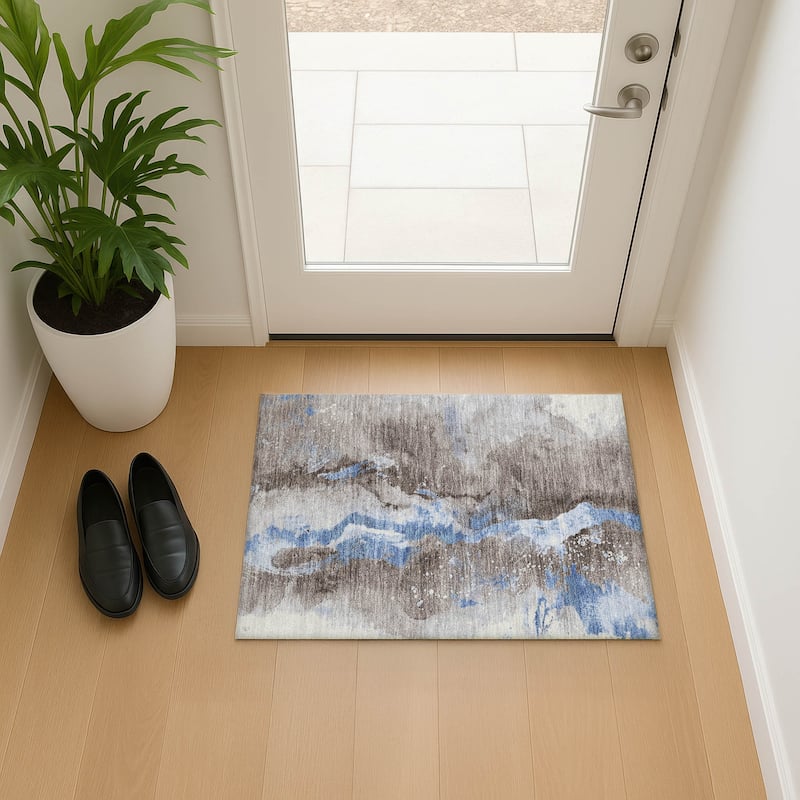 Premium Washable Super Soft Glam Chic Mayfield Rug - Taupe - 1'8" x 2'6"