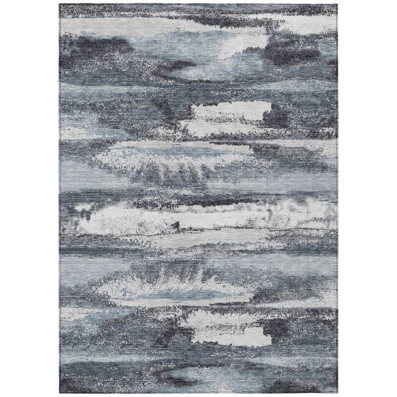 HomeRoots Abstract Transitional Rectangle Outdoor Rug