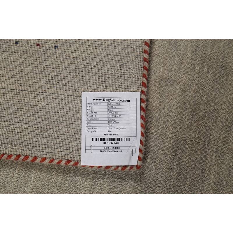 Little Animals Design Gabbeh Area Rug Hand-Knotted Wool Carpet - 6'7"x 9'10"