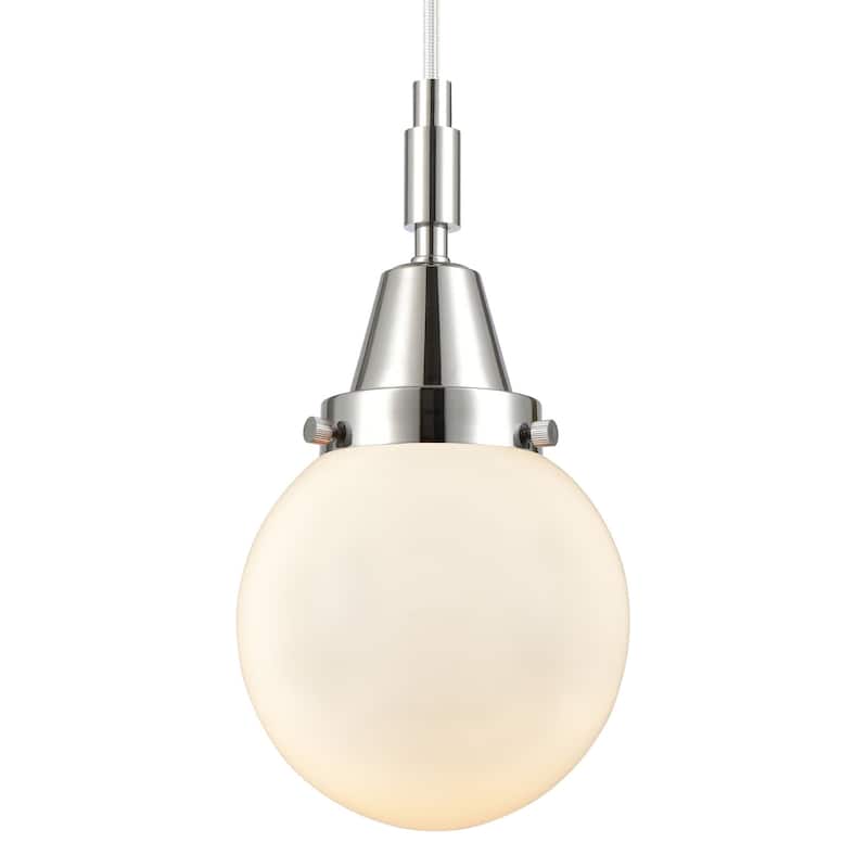 Innovations Lighting 447-1P-G201-6 Beacon 6" Wide Mini Pendant with - Polished Chrome