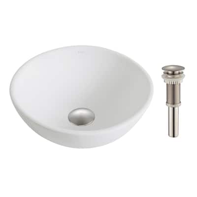 Kraus Elavo 13-11/16" Vitreous China Vessel Bathroom Sink - Pop-up