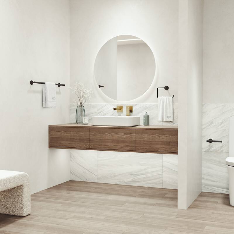 VIGO Elan 3-Piece Bathroom Hardware Accessory Set with 24 in. Towel Bar, Toilet Paper Holder, Hand Towel Holder