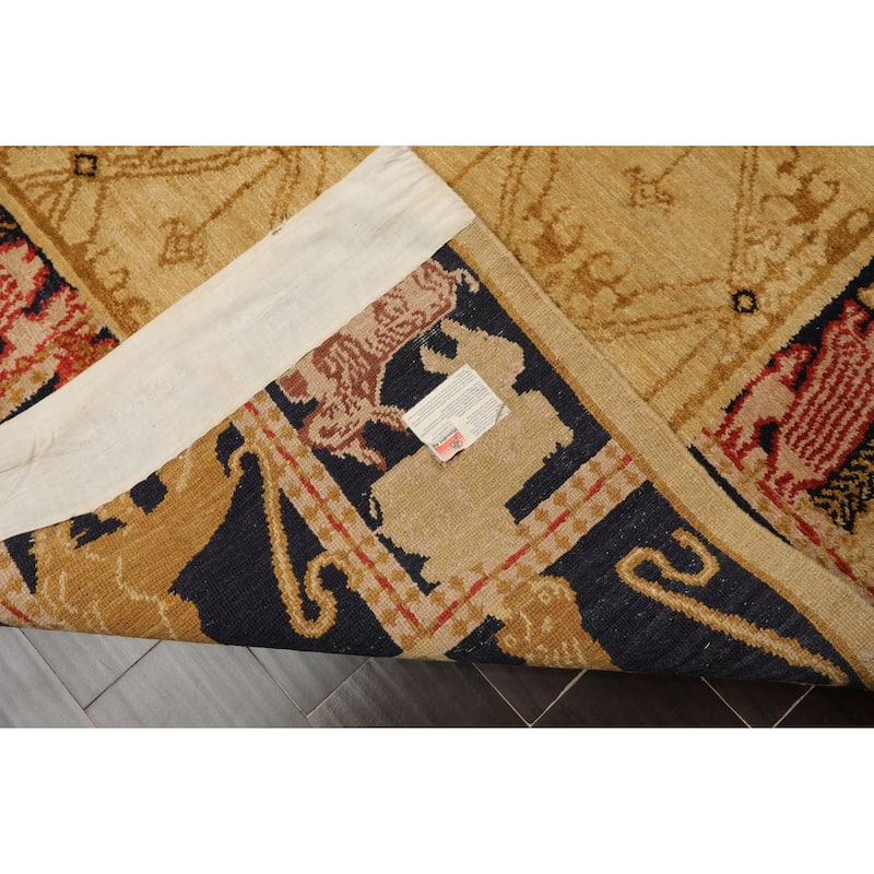 8'2''x9'10'' Hand Knotted Beige Wool Tibetan Transitional Area Rug - 8' 2'' x 9' 10''