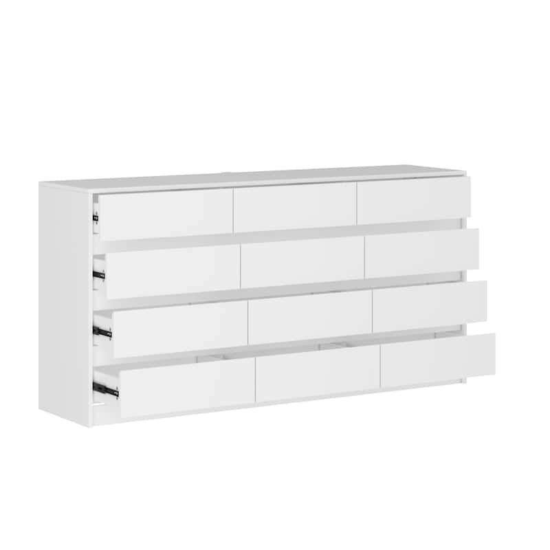 12 Drawer Dresser for Bedroom with Deep Drawers Large Floor Wood Chest