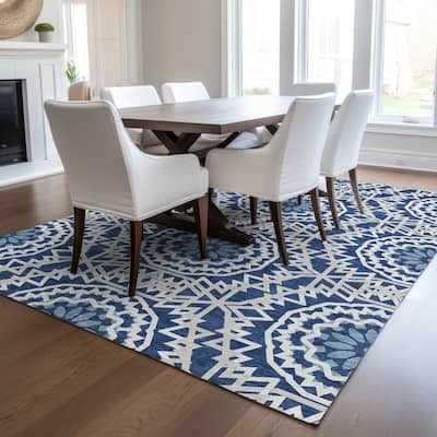 Machine Washable Indoor/ Outdoor Chantille Boho Moroccan Rug