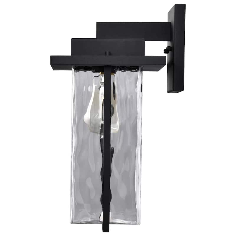 Vernal 1 Light Large Wall Lantern Matte Black with Clear Water Glass