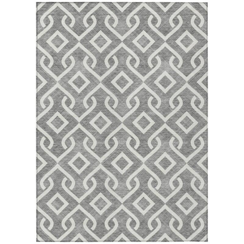 HomeRoots Geometric Transitional Rectangle Outdoor Rug