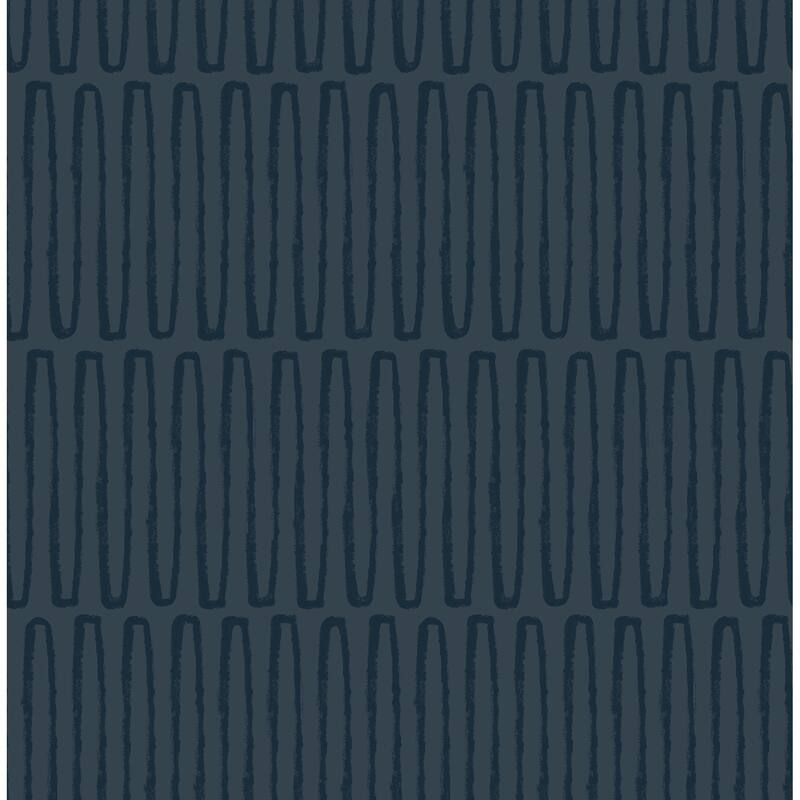 A-Street Prints Lars Navy Retro Wave Wallpaper