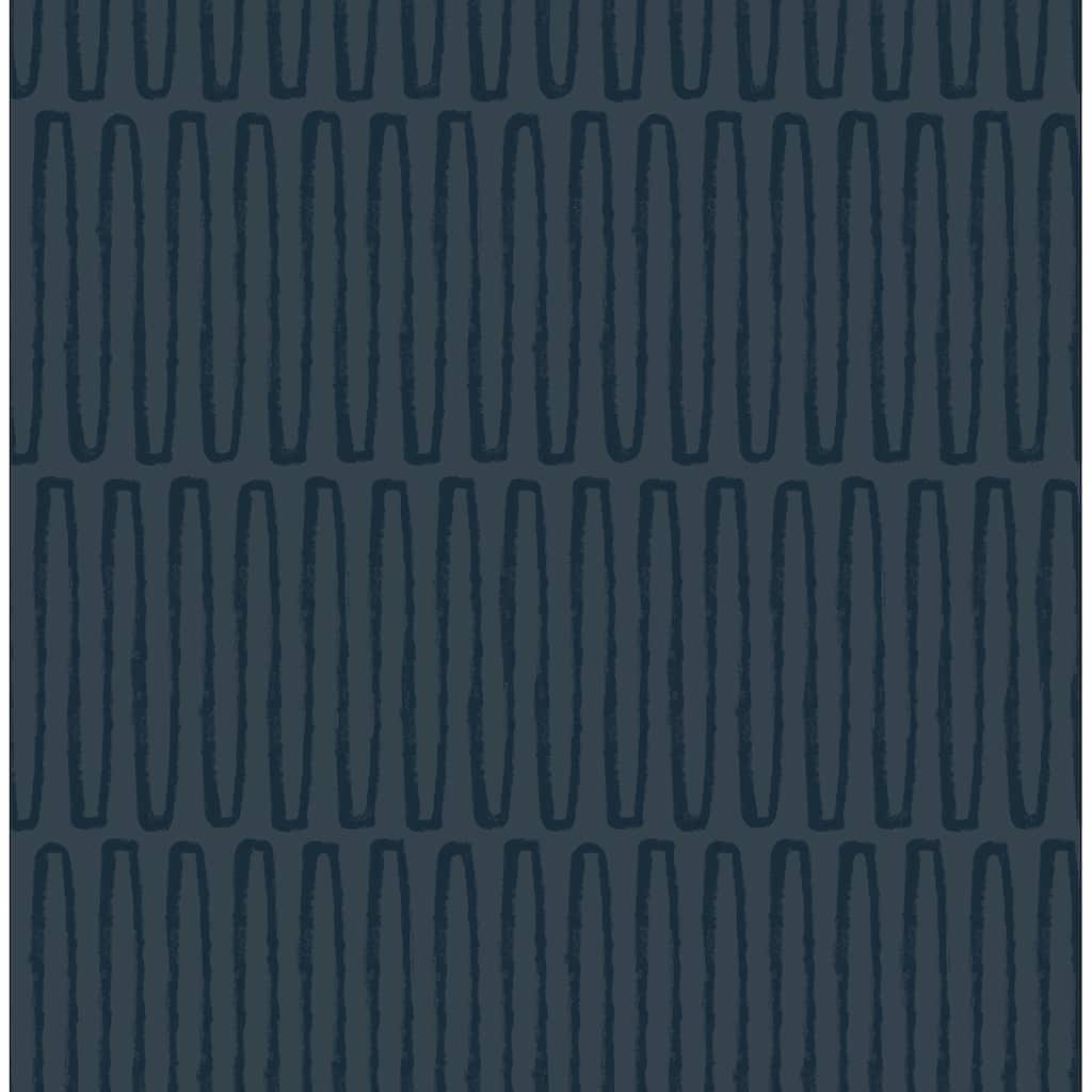 A-Street Prints Lars Navy Retro Wave Wallpaper