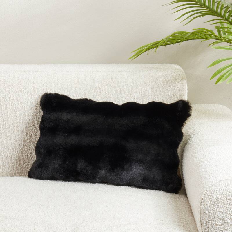 Plush Faux Fur Throw Pillow - Ultra-Soft Textured Accent for Sofa, Bed & Cozy Layered Styling