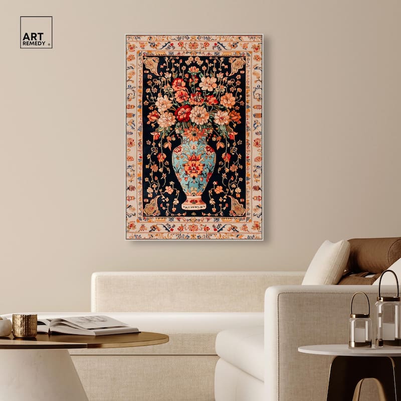 Persian Vase and Flowers II Canvas by Art Remedy