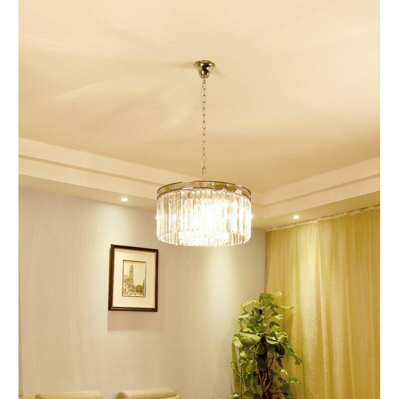 Maxax 5 - Light Unique/Statement Drum Chandelier with Crystal Accents