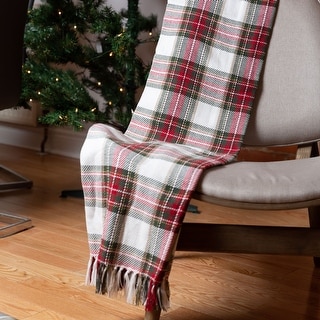 Fabstyles Celebration Plaid Cotton Throw Blanket