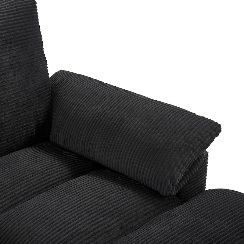 116.9" Modern Sectional Sofa with Storage Ottomans and USB Ports, Cup Holders