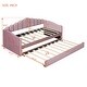 preview thumbnail 34 of 35, Elegant design,Twin size Upholstered Daybed with Trundle ,Velvet Sofabed with USB Charging Ports,No Box-spring Needed