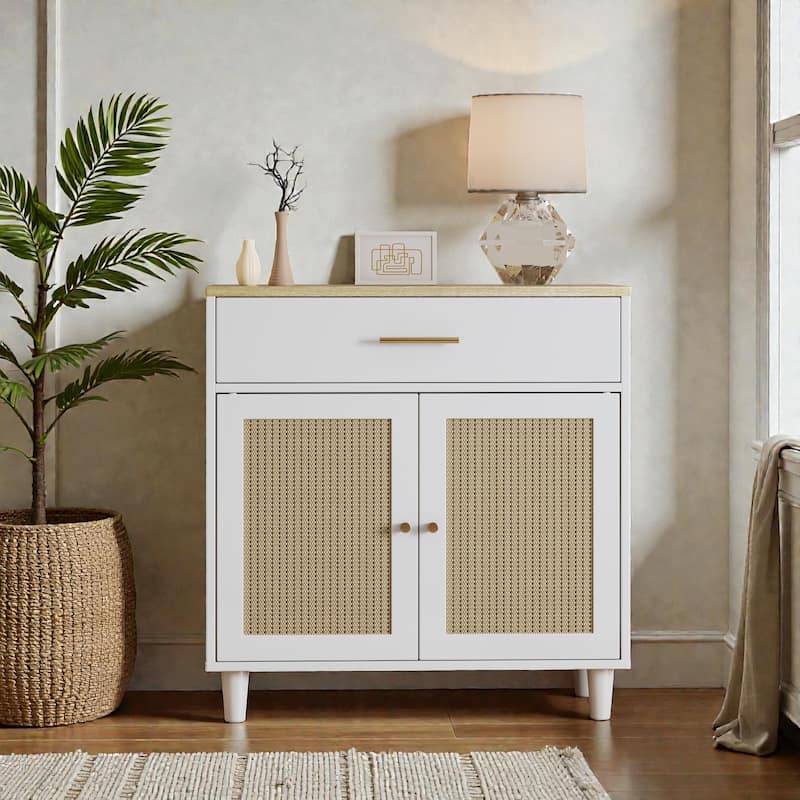 Cat Litter Box Enclosure with Scratch Pad, Hidden Litter Box Furniture Cabinet for Living Room or Office - White