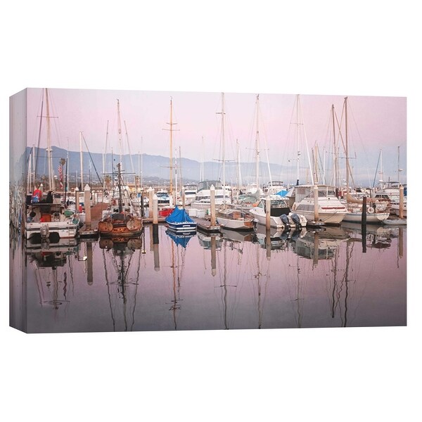PTM Images 9-102234 PTM Canvas Collection 8" x 10" - "Santa Barbara Harbor" Giclee Sailboats Art Print on Canvas