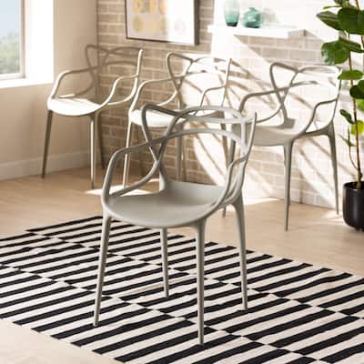 Landry Modern Stackable Plastic Dining Chair Set (4pc)