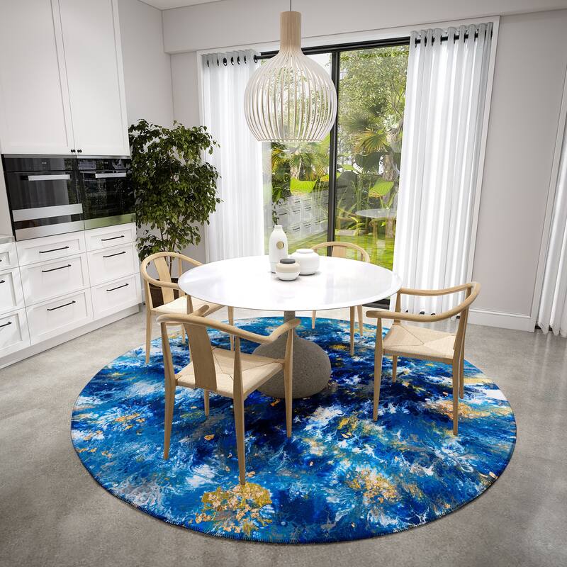Indoor/ Outdoor Addison Karina Abstract Washable Area Rug - 8' x 8'