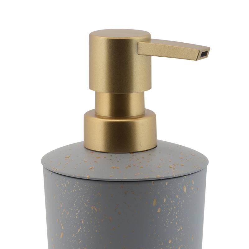 Elle Décor Modern Metal Soap Pump in Grey - 3.15"Rdx 7"