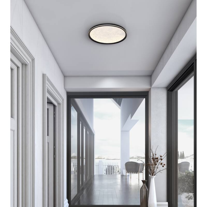 Artcraft Luna Integrated LED Flush Mount - Black