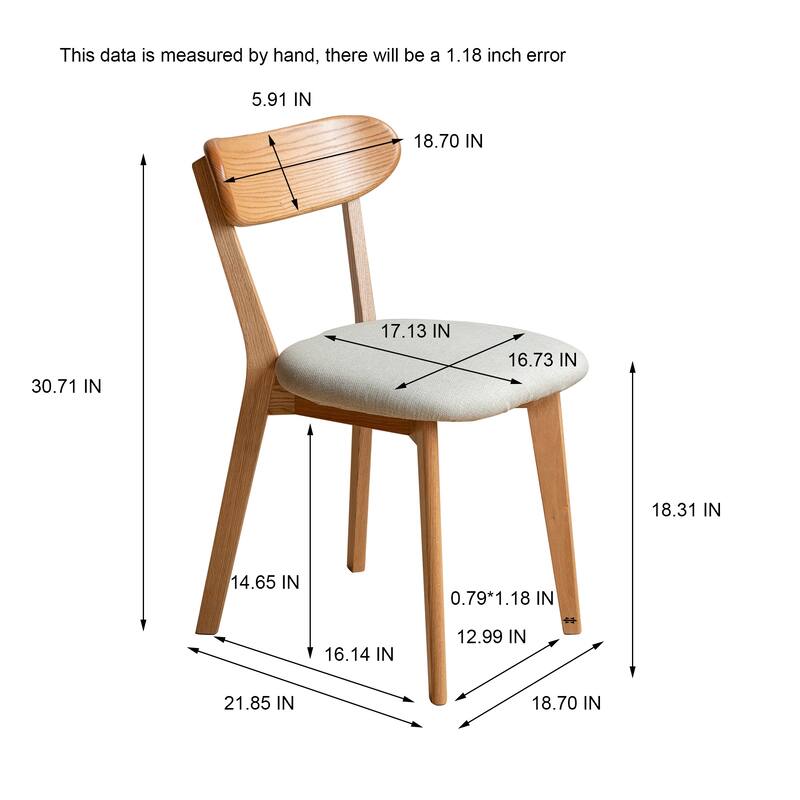 Dining Chair Wooden FAS Grade Oak Natural Wood 100% Dirt-free Wood Chair Solid Chair Table Chair Wooden Living Room Chair