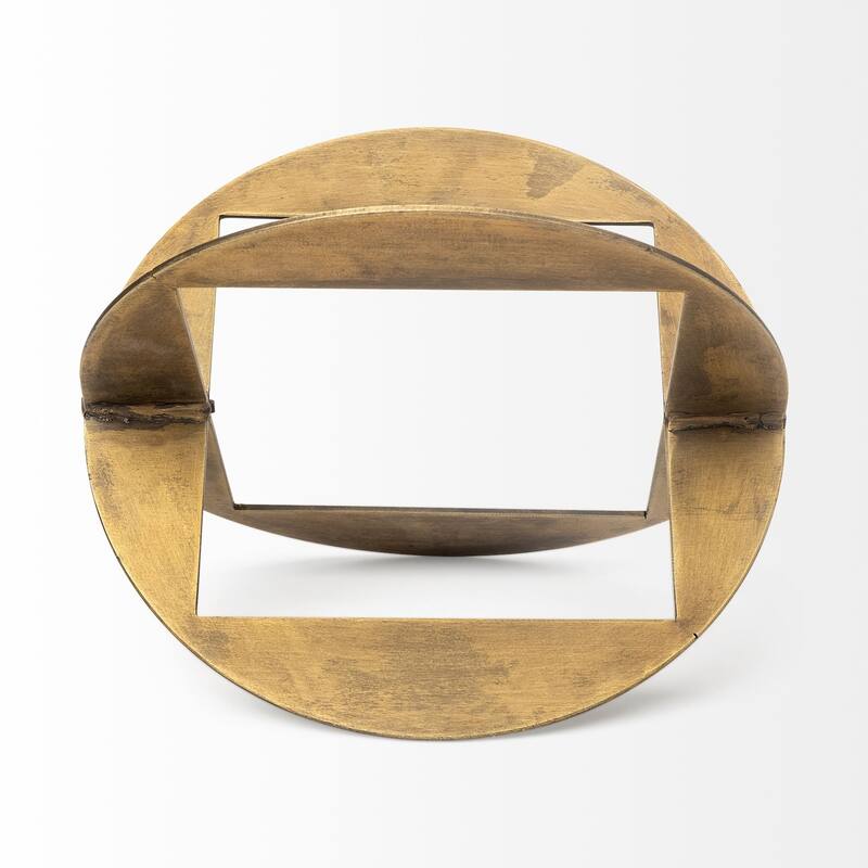 HomeRoots 6" Gold Metal Geometric Orb Tabletop Sculpture