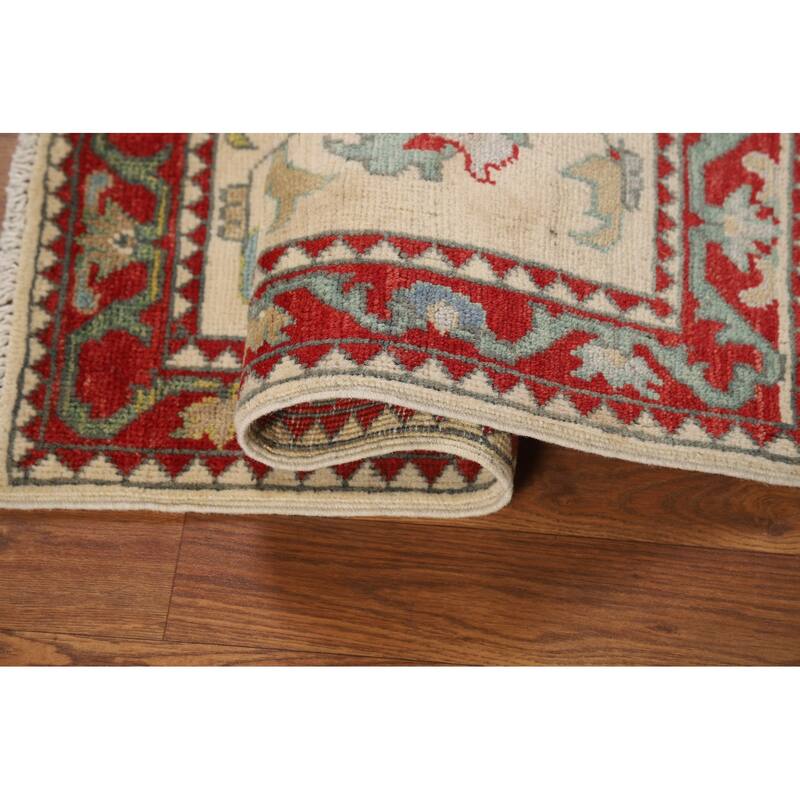 Geometric Kazak Accent Rug Handmade Wool Carpet - 2'0" x 3'0"