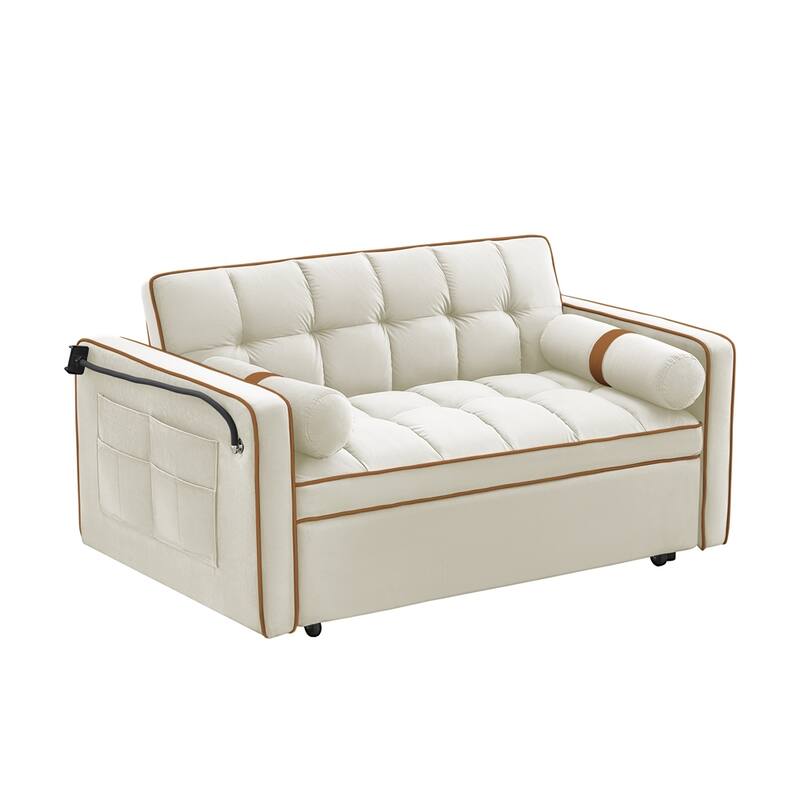 Velvet Convertible Sleeper Sofa Bed