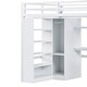 preview thumbnail 20 of 23, Loft Bed with Desk, USB Ports, 5-Layer Shelf, Space-Saving Metal Loft Bed Frame with Wardrobe and Stairs, Easy Assembly