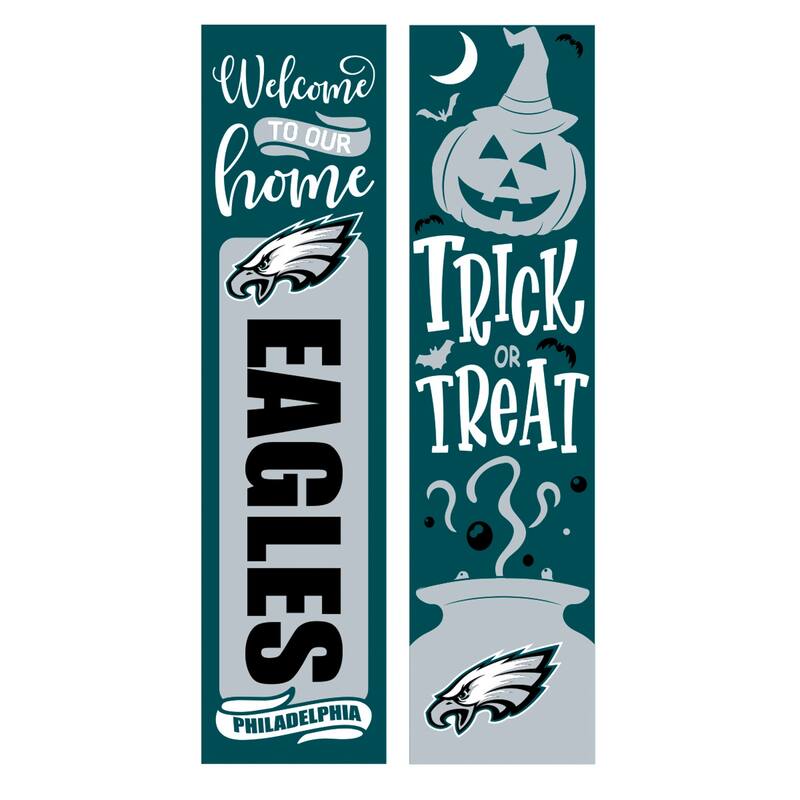 47" Double Sided Seasonal Porch Leaner, Philadelphia Eagles - 47" x 11.25" - Halloween